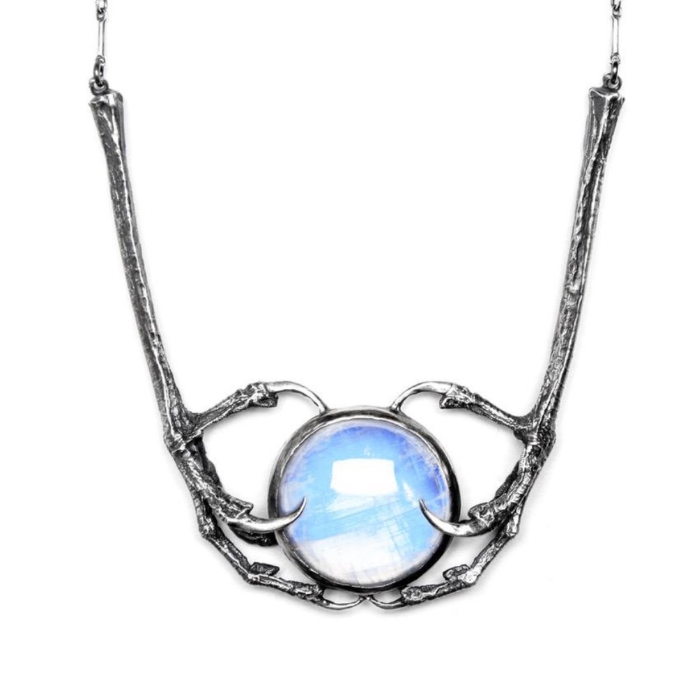 Bloodmilk Nyx Hawk and Claws Moonstone Necklace